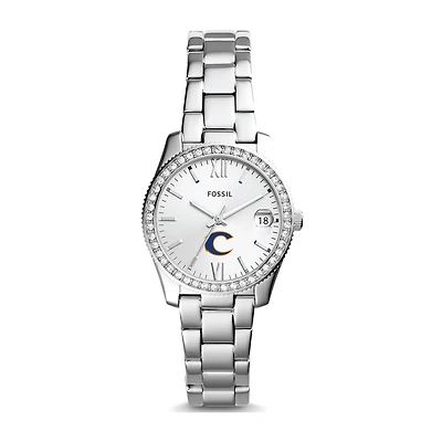 Women's Fossil Silver Clayton State Lakers Scarlette Mini Three-Hand Date Watch