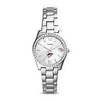 Women's Fossil Silver Cumberlands Patriots Scarlette Mini Three-Hand Date Watch