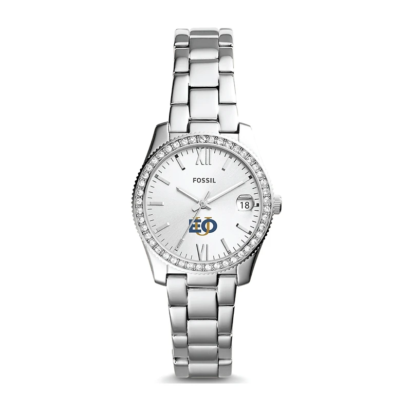 Women's Fossil Silver Eastern Oregon Mountaineers Scarlette Mini Three-Hand Date Watch