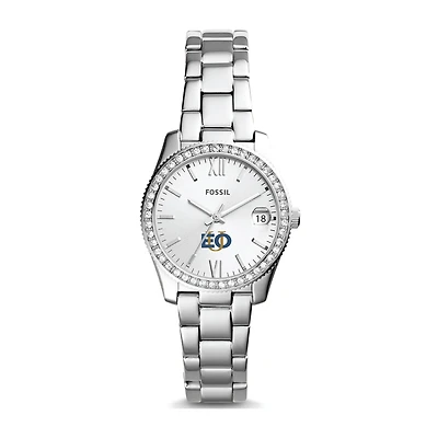 Women's Fossil Silver Eastern Oregon Mountaineers Scarlette Mini Three-Hand Date Watch