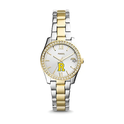 Women's Fossil Silver Rochester Yellow Jackets Scarlette Mini Two-Tone Stainless Steel Watch