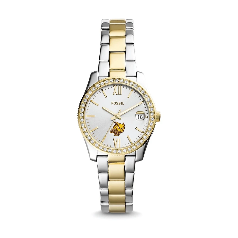 Women's Fossil Silver Rowan Profs Scarlette Mini Two-Tone Stainless Steel Watch