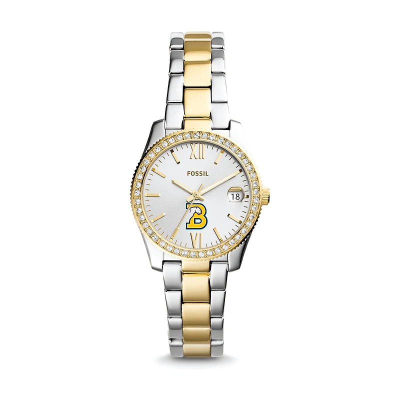 Women's Fossil Silver Birmingham-Southern Panthers Scarlette Mini Two-Tone Stainless Steel Watch