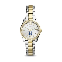 Women's Fossil Silver Hamilton Continentals Scarlette Mini Two-Tone Stainless Steel Watch
