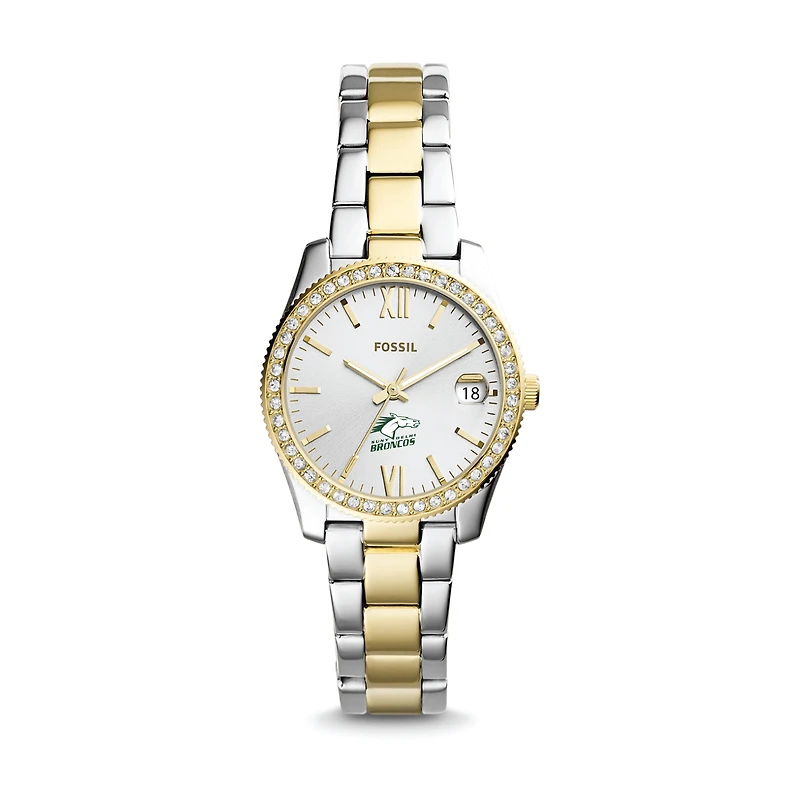 Women's Fossil Silver SUNY Delhi Broncos Scarlette Mini Two-Tone Stainless Steel Watch