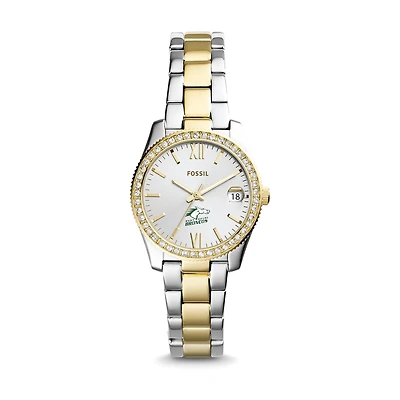 Women's Fossil Silver SUNY Delhi Broncos Scarlette Mini Two-Tone Stainless Steel Watch