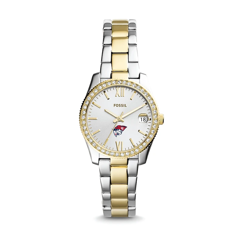 Women's Fossil Silver Cumberlands Patriots Scarlette Mini Two-Tone Stainless Steel Watch