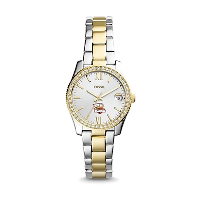 Women's Fossil Silver Seton Hill Griffins Scarlette Mini Two-Tone Stainless Steel Watch