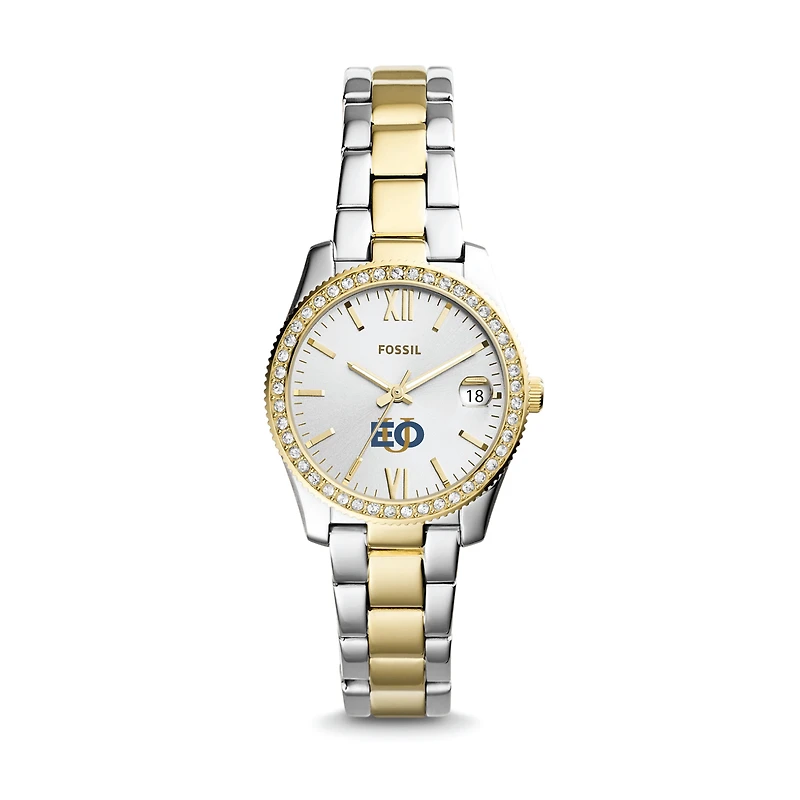 Women's Fossil Silver Eastern Oregon Mountaineers Scarlette Mini Two-Tone Stainless Steel Watch