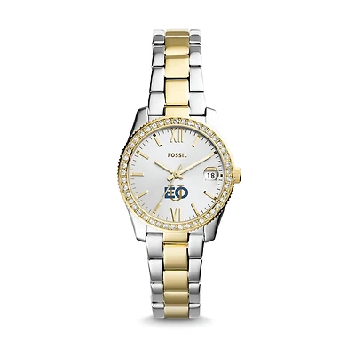 Women's Fossil Silver Eastern Oregon Mountaineers Scarlette Mini Two-Tone Stainless Steel Watch