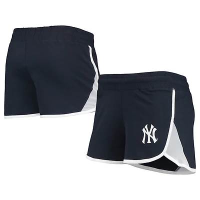 Women's New Era Navy New York Yankees Stretch French Terry Shorts