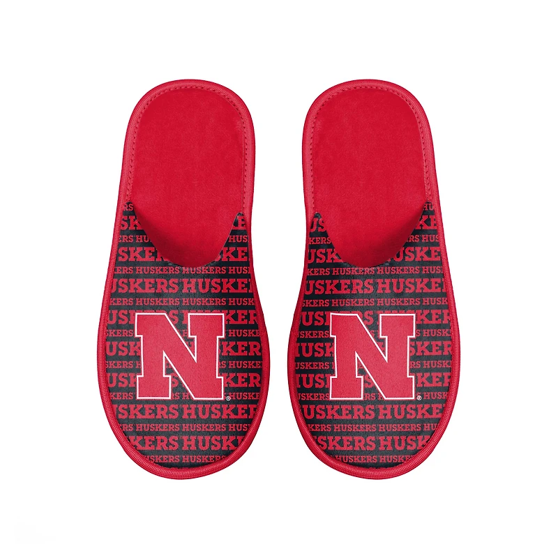 Men's FOCO Nebraska Huskers Scuff Logo Slide Slippers