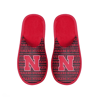 Men's FOCO Nebraska Huskers Scuff Logo Slide Slippers