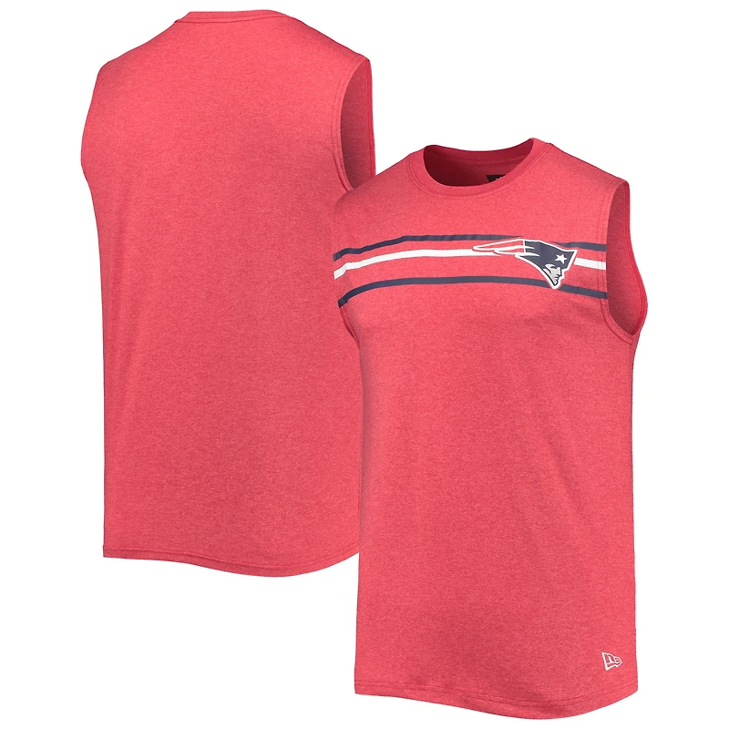 Men's New Era Red New England Patriots Brushed Sleeveless Tank Top
