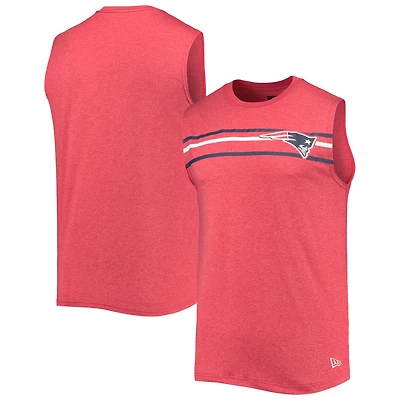 Men's New Era Red New England Patriots Brushed Sleeveless Tank Top