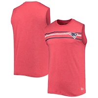 Men's New Era Red New England Patriots Brushed Sleeveless Tank Top