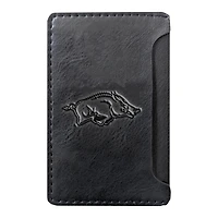 Black Arkansas Razorbacks Debossed Faux Leather Phone Wallet Sleeve