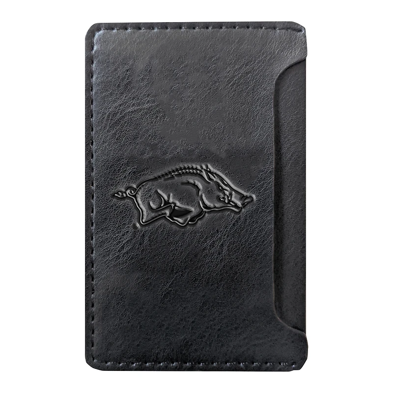 Black Arkansas Razorbacks Debossed Faux Leather Phone Wallet Sleeve