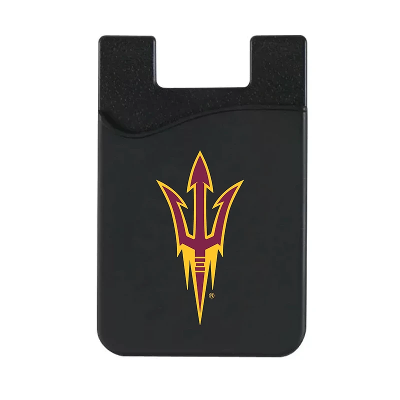 Black Arizona State Sun Devils Top Loading Faux Leather Phone Wallet Sleeve