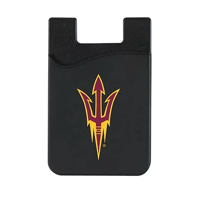 Black Arizona State Sun Devils Top Loading Faux Leather Phone Wallet Sleeve