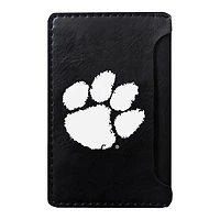 Black Clemson Tigers Faux Leather Phone Wallet Sleeve