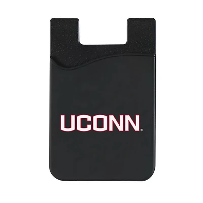 Black UConn Huskies Top Loading Faux Leather Phone Wallet Sleeve
