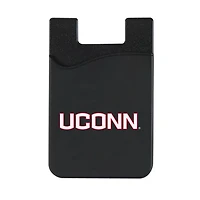 Black UConn Huskies Top Loading Faux Leather Phone Wallet Sleeve