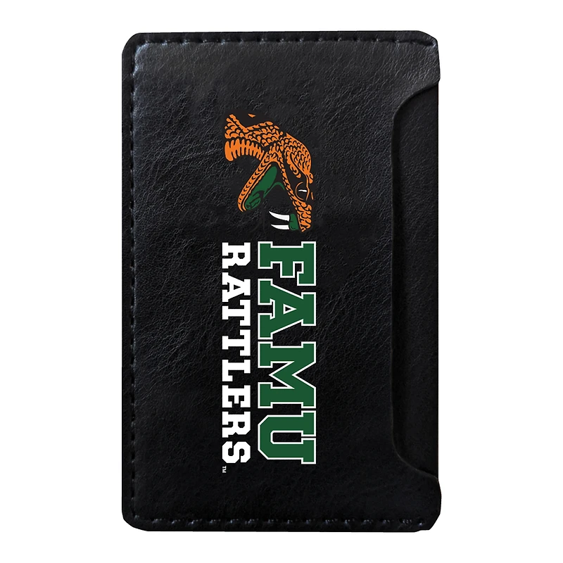 Black Florida A&M Rattlers Faux Leather Phone Wallet Sleeve