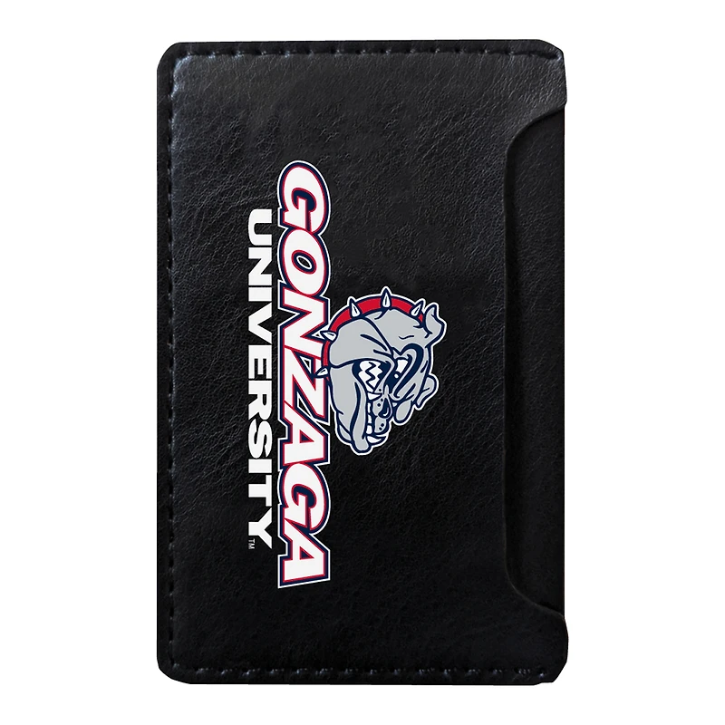 Black Gonzaga Bulldogs Faux Leather Phone Wallet Sleeve