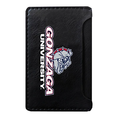 Black Gonzaga Bulldogs Faux Leather Phone Wallet Sleeve