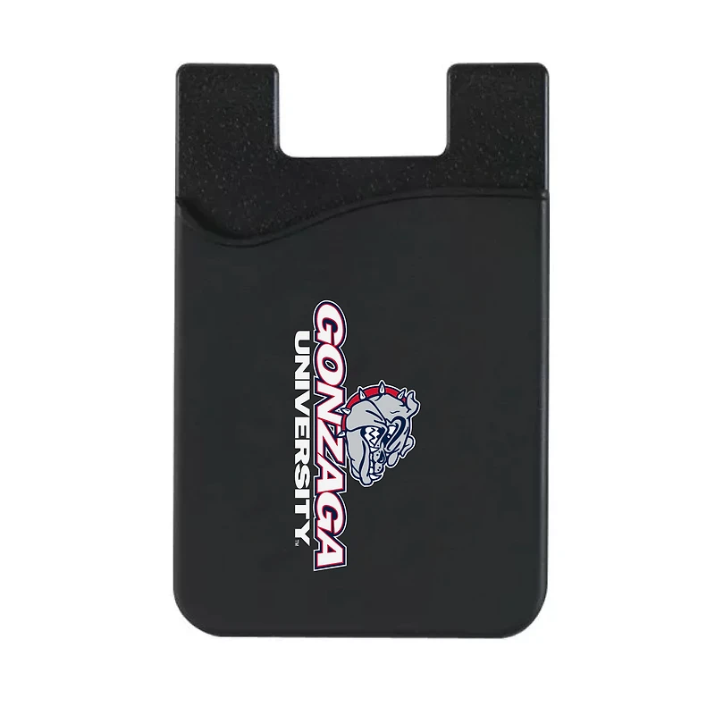 Black Gonzaga Bulldogs Top Loading Faux Leather Phone Wallet Sleeve