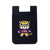 Black LSU Tigers Mascot Top Loading Faux Leather Phone Wallet Sleeve