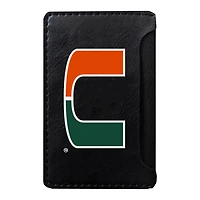 Black Miami Hurricanes Faux Leather Phone Wallet Sleeve