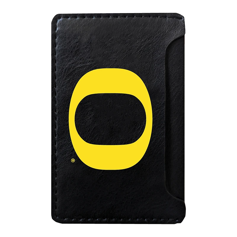 Black Oregon Ducks Faux Leather Phone Wallet Sleeve