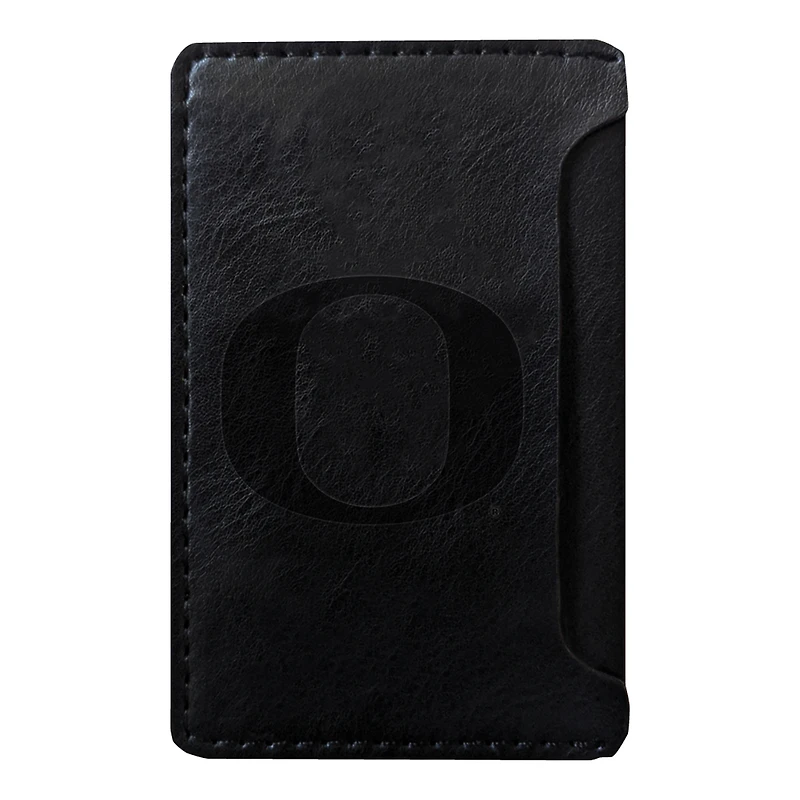 Black Oregon Ducks Debossed Faux Leather Phone Wallet Sleeve
