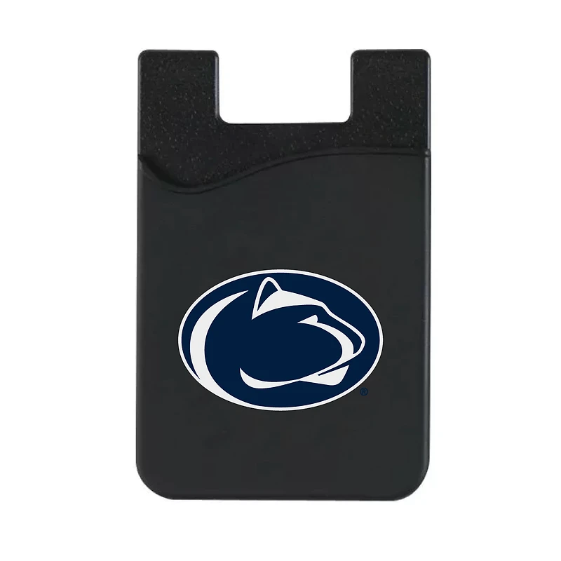 Black Penn State Nittany Lions Logo Top Loading Faux Leather Phone Wallet Sleeve