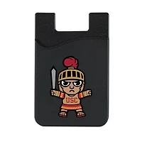 Black USC Trojans Mascot Top Loading Faux Leather Phone Wallet Sleeve