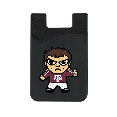 Black Texas A&M Aggies Mascot Top Loading Faux Leather Phone Wallet Sleeve