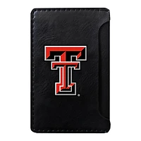 Black Texas Tech Red Raiders Faux Leather Phone Wallet Sleeve