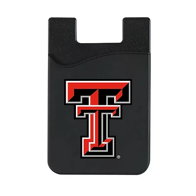 Black Texas Tech Red Raiders Logo Top Loading Faux Leather Phone Wallet Sleeve