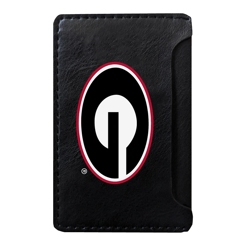 Black Georgia Bulldogs Faux Leather Phone Wallet Sleeve