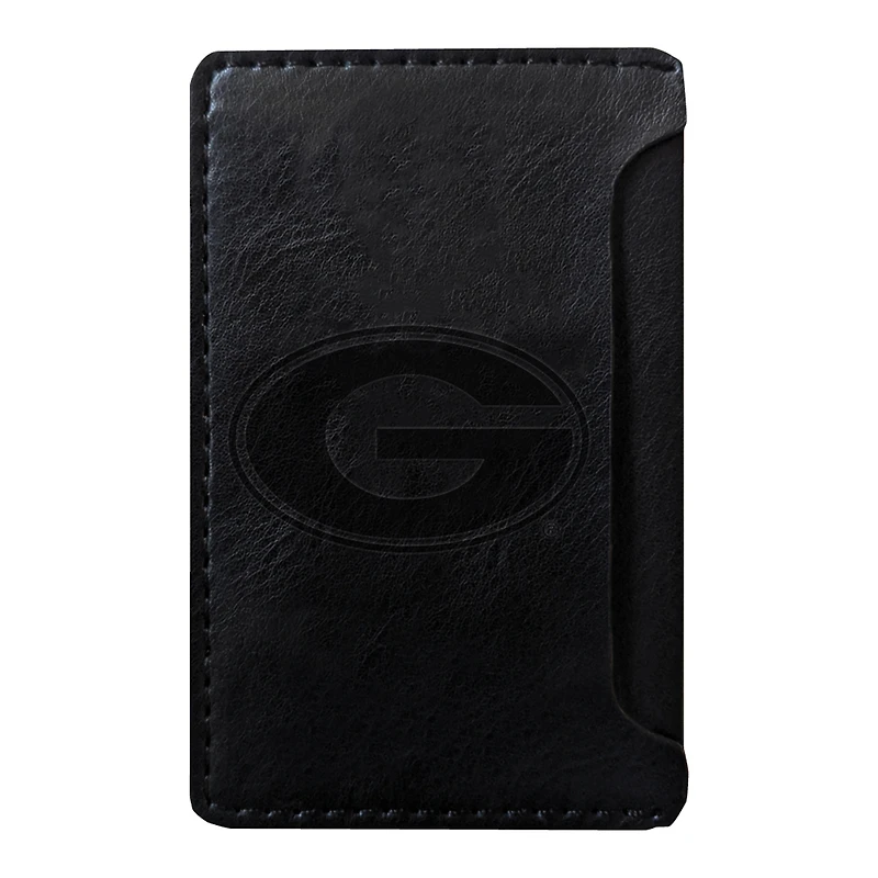 Black Georgia Bulldogs Debossed Faux Leather Phone Wallet Sleeve