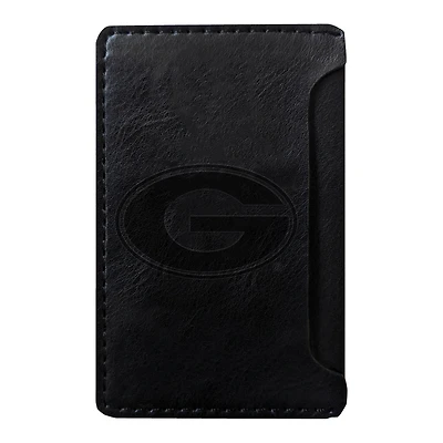 Black Georgia Bulldogs Debossed Faux Leather Phone Wallet Sleeve