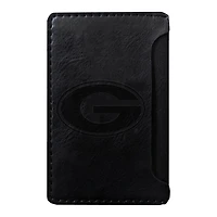 Black Georgia Bulldogs Debossed Faux Leather Phone Wallet Sleeve