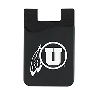 Black Utah Utes Top Loading Faux Leather Phone Wallet Sleeve