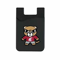 Black Washington State Cougars Mascot Top Loading Faux Leather Phone Wallet Sleeve