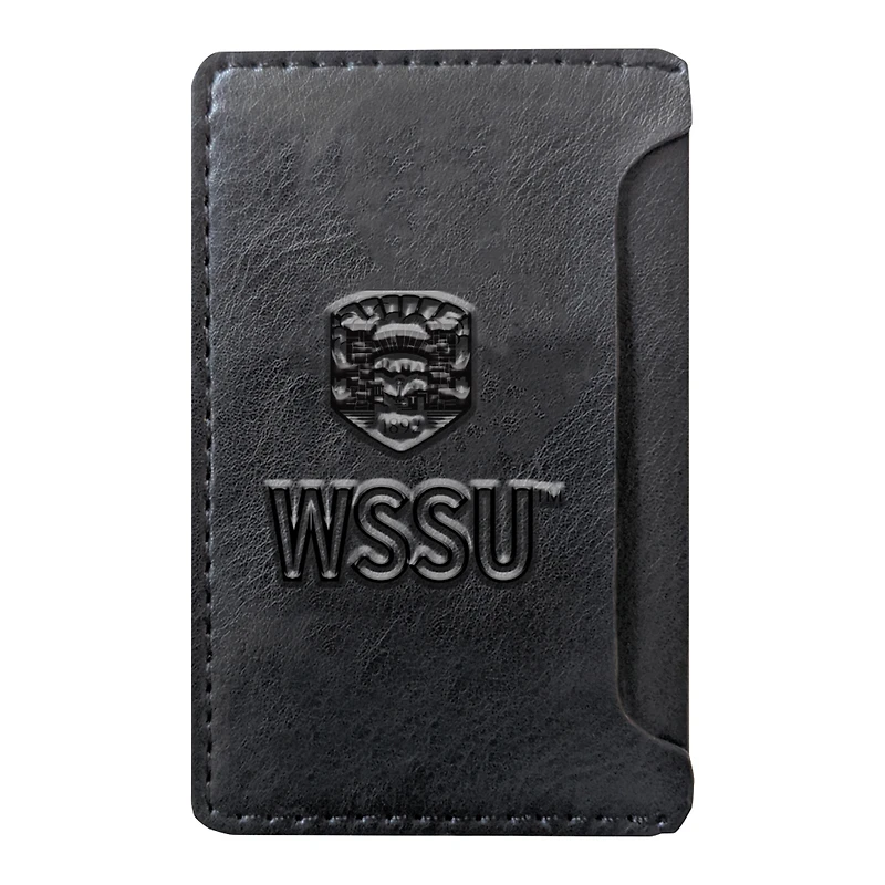Black Winston-Salem State Rams Debossed Faux Leather Phone Wallet Sleeve