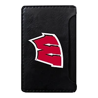 Black Wisconsin Badgers Faux Leather Phone Wallet Sleeve