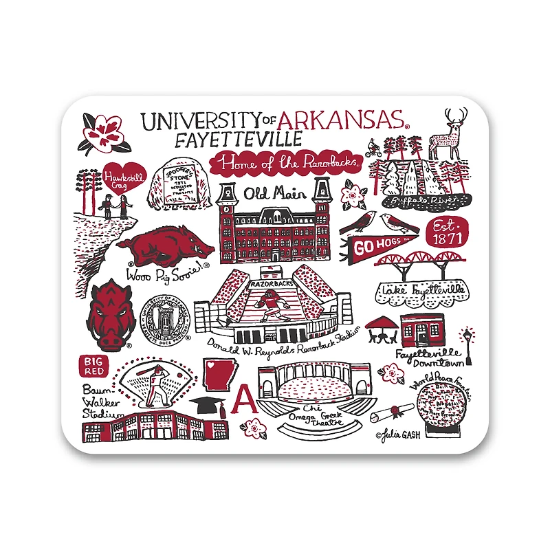 White Arkansas Razorbacks Mouse Pad