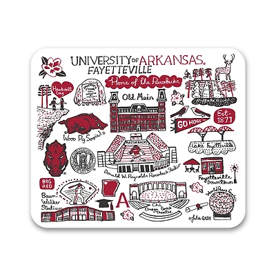 White Arkansas Razorbacks Mouse Pad